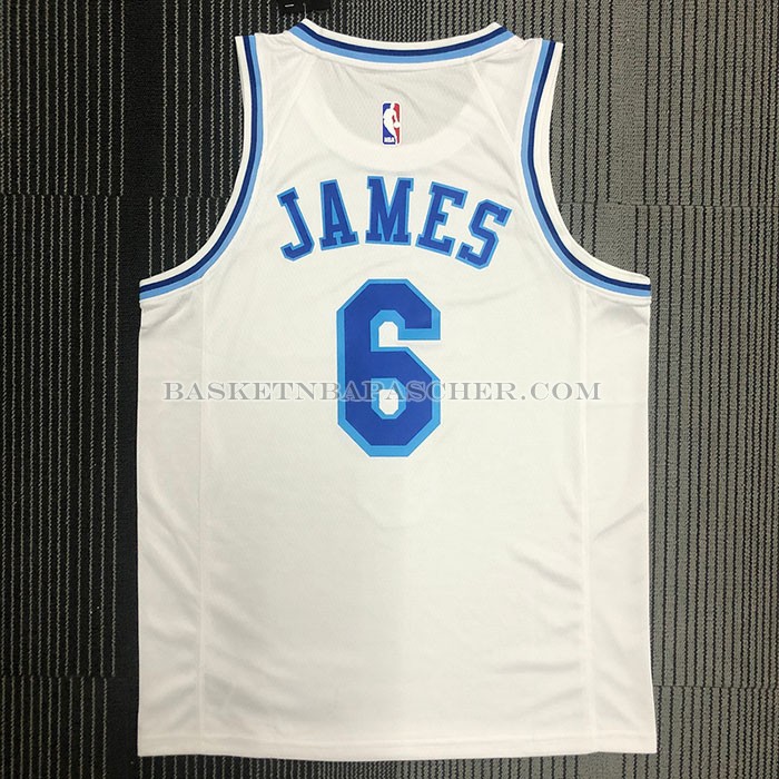 Maillot Los Angeles Lakers LeBron James NO 6 Classic 2019-20 Blanc